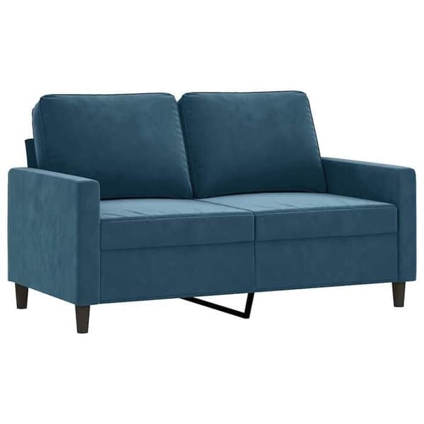 Sofa sæt - MAISON EXCLUSIVE - 3 dele - Blå velour - Robust metalramme - Polstrede sæder 110 kg Blå