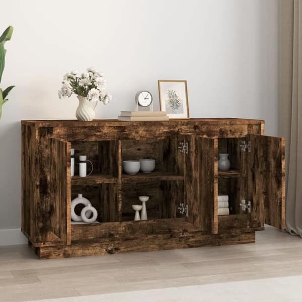 Maison Exclusive - Buffet i røgfyldt eg 102x35x55 cm ingeniørtræ