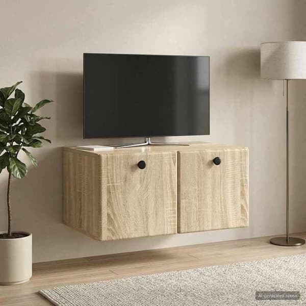 Maison Exclusive - Väggmonterad TV-möbel 59,5 x 41 x 30 cm Sonoma-ek