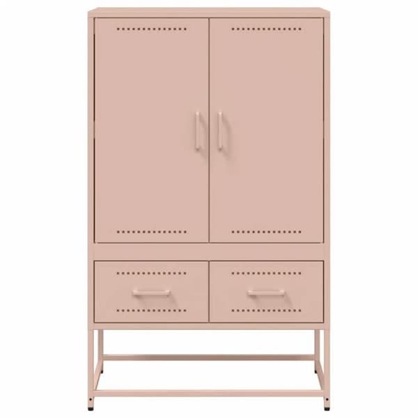 Maison Exclusive - Buffé hög rosa 68x39x111,5 cm stål