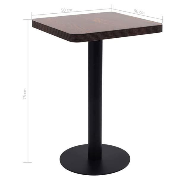 Maison Exclusive - Mörkbrun bistrobord 50x50 cm MDF