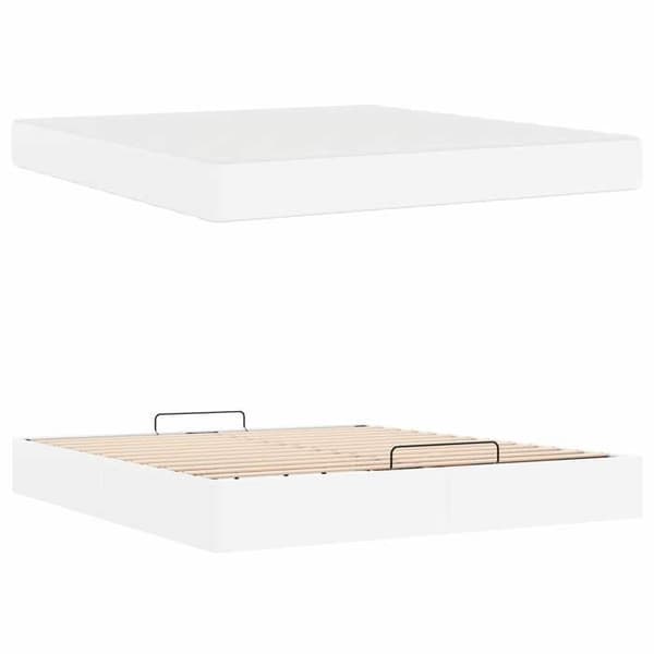 Maison Exclusive - Sängram med madrass Annan 2 delar Vit PVC