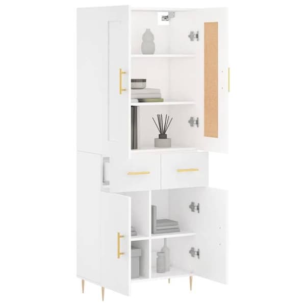 Maison Exclusive - Buffé hög Vit 69,5x34x180 cm Ingenjörsträ Vit