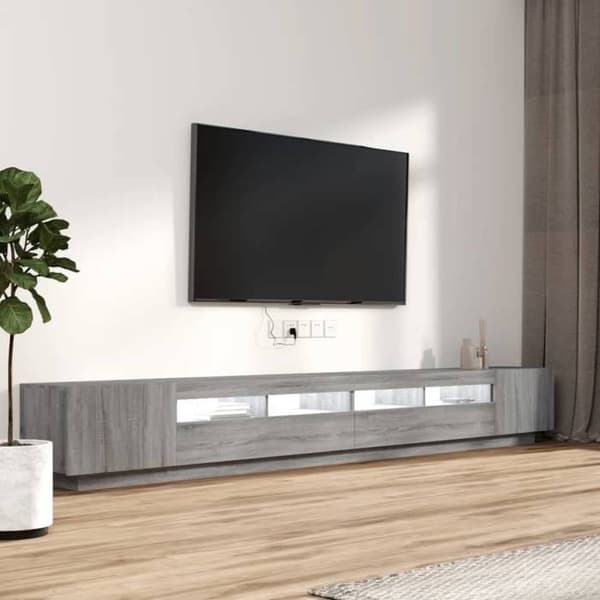 Maison Exclusive - TV-møbel sæt med LED-lys 3 stk Sonoma grå Sonoma grå