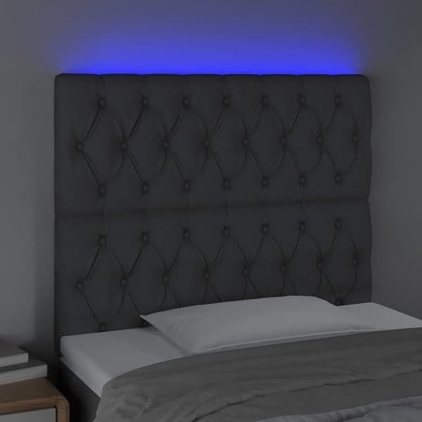 Maison Exclusive - LED-päätyharso Tummanharmaa 100x7x118/128 cm Kangas Mörkgrå