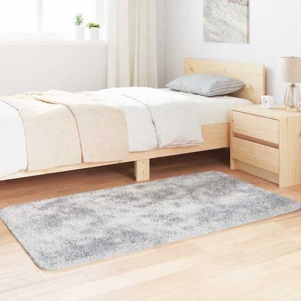 Tæppe - MAISON EXCLUSIVE - NAVARRA - Shaggy - Polyester - Sølvgrå 80x150 cm silvergrå