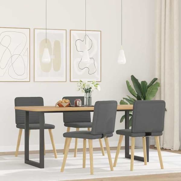 Maison Exclusive - Spisestole sæt af 4 mørkegrå stof mörkgrå