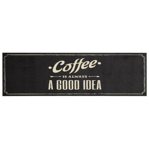 Maison Exclusive - Vaskbart køkkenteppet tekst Coffee 45x150 cm fløjl