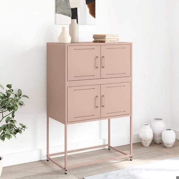 Maison Exclusive - Buffé rosa 68,5x38,5x107 cm stål