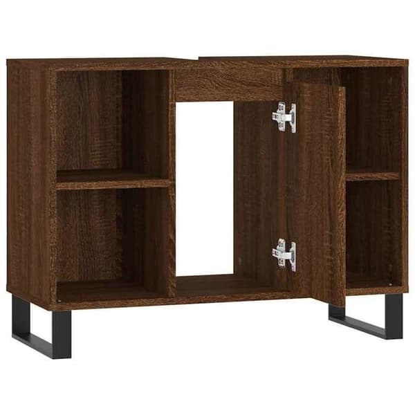 Maison Exclusive - Badeværelsesskab i brunt egetræ 80x33x60cm ingeniørtræ