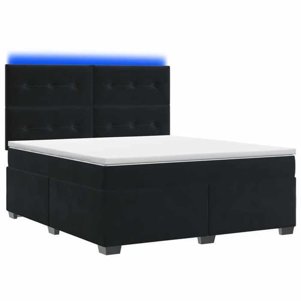 Maison Exclusive - Boxspring-sänky mustalla patjalla 160 x 200 cm Sametti Svart