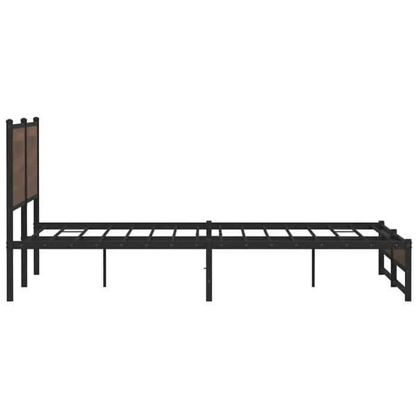 Sengestel - EKSKLUSIV HUS - 180x200 cm - Stål & brunt egetræ - Lamelseng - Opbevaring under seng Brun ek