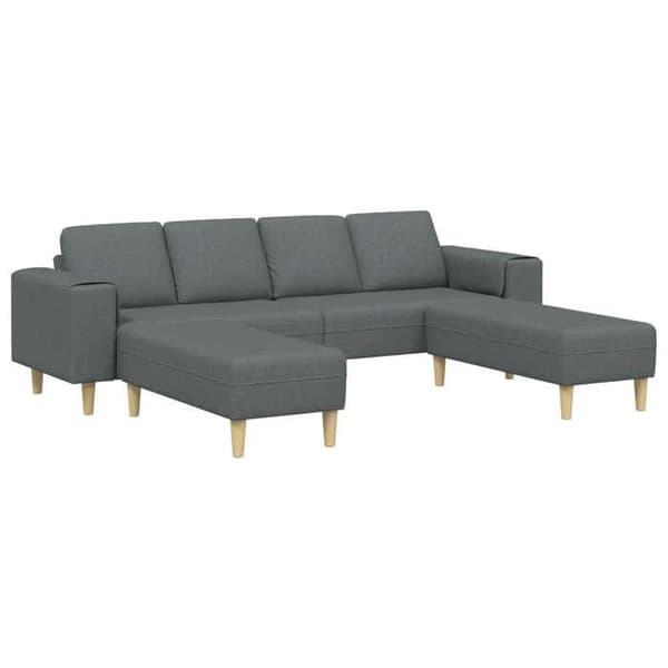 Soffa 3 platser - EXKLUSIV HEM - Modern - Mörkgrå - Polyester - Träben Mörkgrå