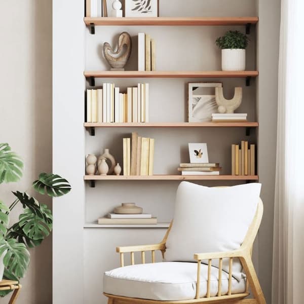 Maison Exclusive - Væghylde 80x30x2 cm ubehandlet massiv egetræ