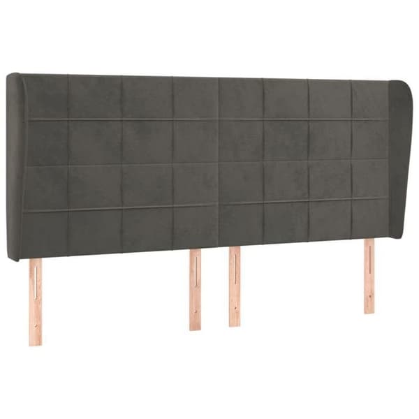 Maison Exclusive - Päätylevy korvilla Tummanharmaa 183x23x118/128 cm Sametti