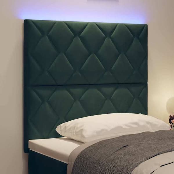 Maison Exclusive - LED Hovedgærde Mørkegrøn 90 cm Velour