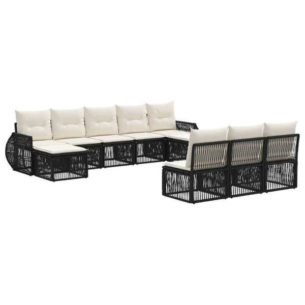 Maison Exclusive - 10 stk. have-sofa sæt i sort og creme hvid