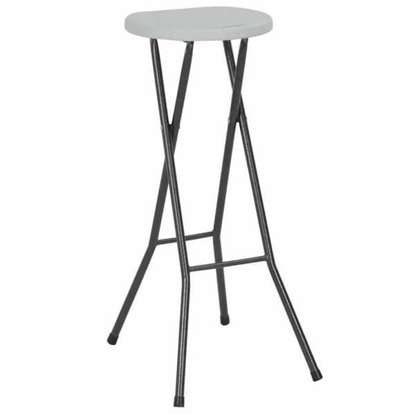 Maison Exclusive - Fällbara barstolar set om 2 PEHD och stål Vit