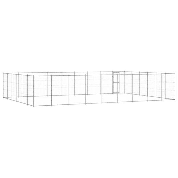 Maison Exclusive - Utomhus hundhus i galvaniserat stål 65,34 m² silver-
