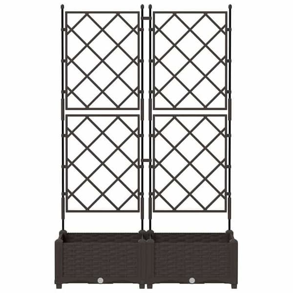 Cache-pot / havekrukke - MAISON EXCLUSIVE - Rektangulær 80 x 40 x 125,5 cm - 2 stk. - Brun - Holdbar polypropylen brun