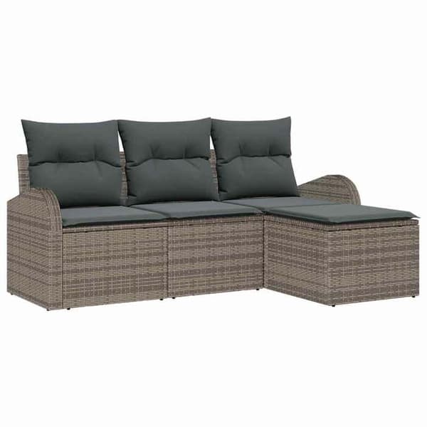 Maison Exclusive - 4 osan sohvasetti harmaa polyrottinki