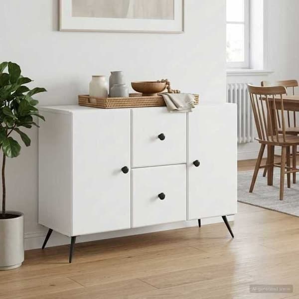 Maison Exclusive - Buffé Vit 89 x 34,5 x 60 cm Ingenjörsträ Vit