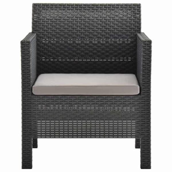 Maison Exclusive - Trädgårdsstol med kuddar Anthracite 63x65x76 cm PP Rottning