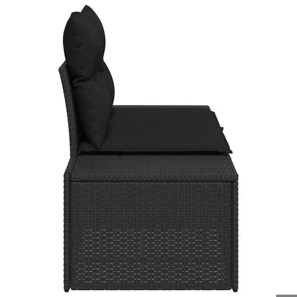 Havemøbel - EKSKLUSIV HUS - 184 x 62 x 69 cm - Polyrotin - Sort pude - Robust stålramme Svart