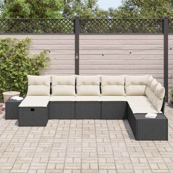 Maison Exclusive - 8 stk. have-sofa sæt i sort polyrotin