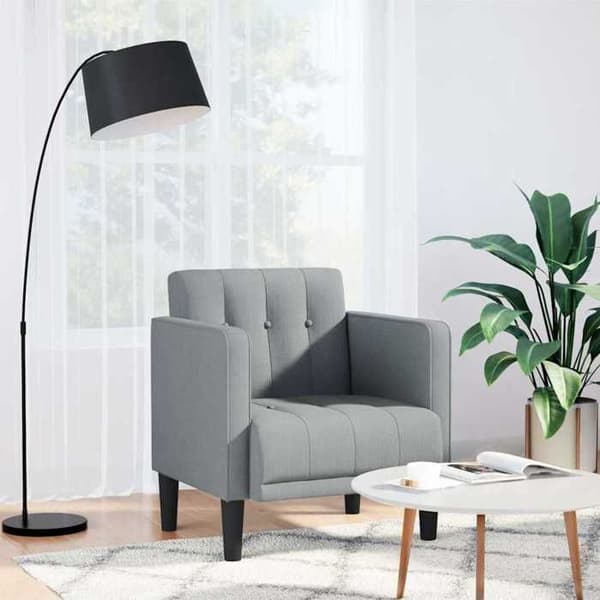Maison Exclusive - Käsinojallinen sohva, vaaleanharmaa kangas, 53 cm