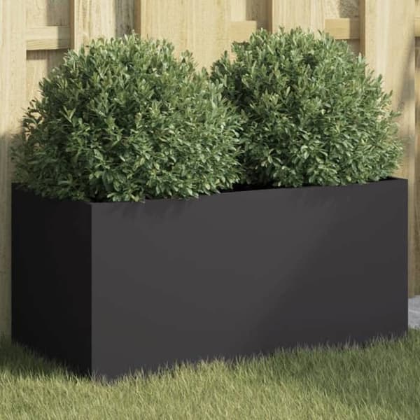 Maison Exclusive - Svart blomlåda 62x30x29 cm stål