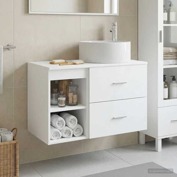 Maison Exclusive - Badmöbelset 2 delar Vit