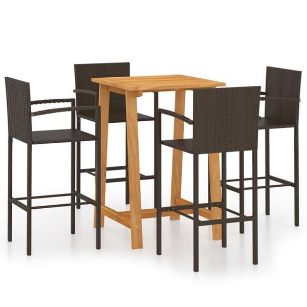 Maison Exclusive - Trädgårdsbarset 5 delar Brun brun