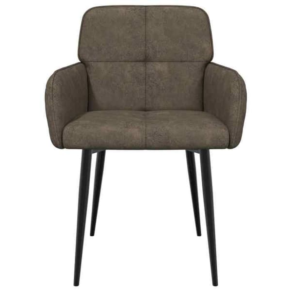 Maison Exclusive - Matstolar 6 st Mörkgrå Syntetmocka