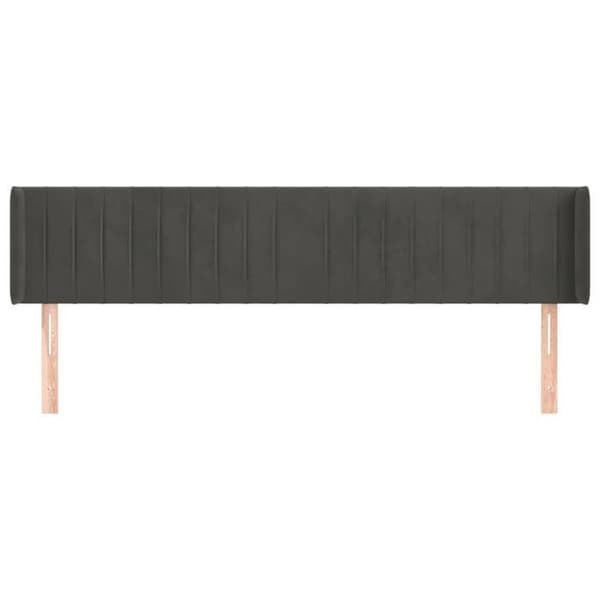 Maison Exclusive - Päätylevy korvilla Tummanharmaa 203x16x78/88 cm Sametti Mörkgrå