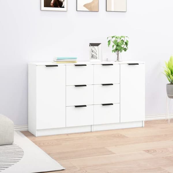 Maison Exclusive - Buffets 2 kpl valkoinen 60x30x70 cm Insinööripuu Vit