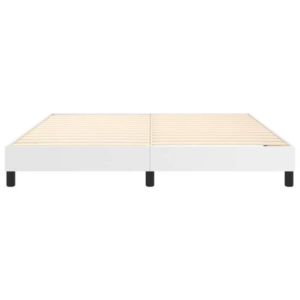 Sengestel - EKSKLUSIV HUS - 180x200 cm - Kunstlæder hvid - Lameller - Robuste ben Vit