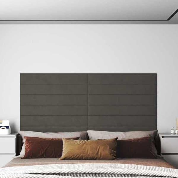 Maison Exclusive - Væghovedgærde 12 pc Mørkegrå Velour