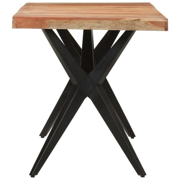 Maison Exclusive - Sort spisebord 140x70x76 cm i solid akacietræ