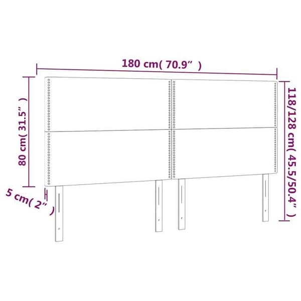 Maison Exclusive - LED Hovedgærde Sort 180x5x118/128 cm Simili Læder Svart