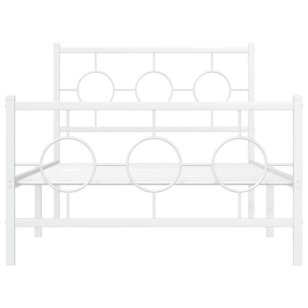 Sengestel - EKSKLUSIV HUS - Klassisk - Hvid metal - 100 x 190 cm - Lamelseng Vit