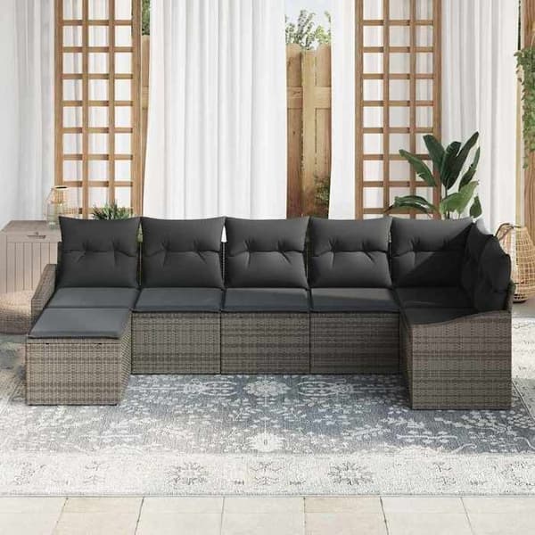Maison Exclusive - 7 pc have-sofa sæt i grå polyrotin