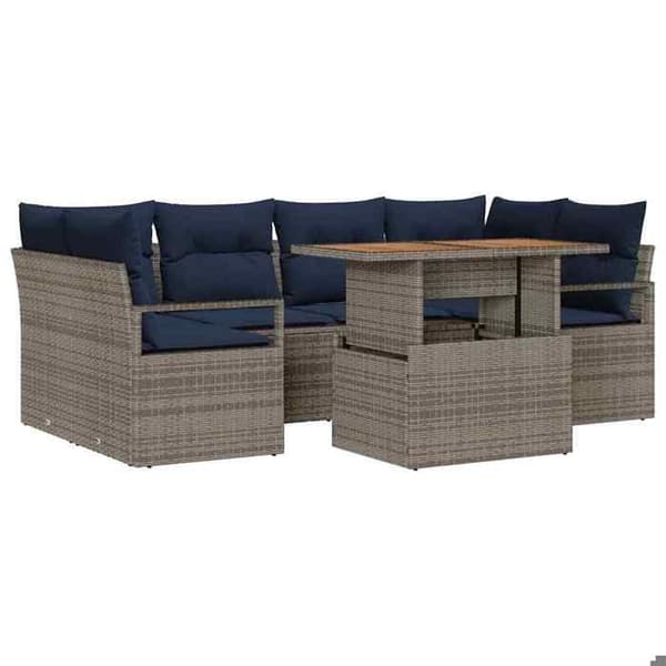 Maison Exclusive - 7-delars trädgårdsoff-set 6-sits