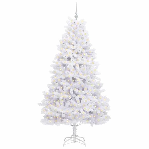 Kunstig juletræ - EKSKLUSIV HUS - Ledede grene 210 cm - Hvid - LED 8 tilstande - USB-strømforsyning Vit