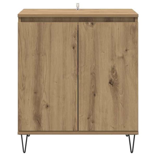 Maison Exclusive - Buffet i egetræ, håndlavet 60 x 35 x 70 cm, ingeniørtræ Ek