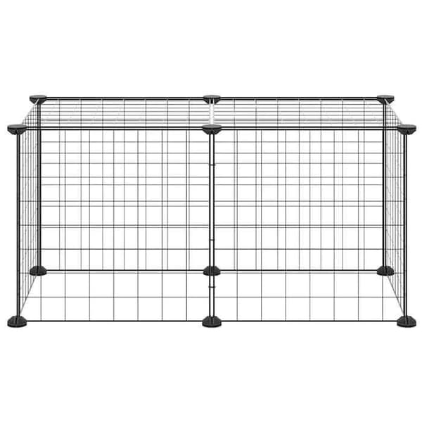 Maison Exclusive - Husdjur bur med 8 paneler Svart 70x35x35 cm Stål