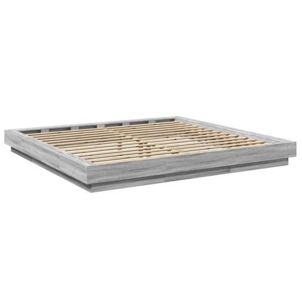 Maison Exclusive - Sengestel uden madras sonoma grå 200x200 cm Sonoma grå