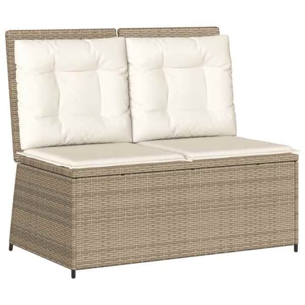 Maison Exclusive - Beige polyrottinkinen puutarhapenkk