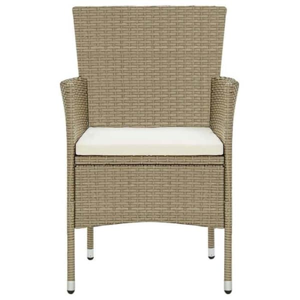 Maison Exclusive - Puutarhakalusteryhmä ja tyynyt 5 kpl Polyrottinki Beige beige