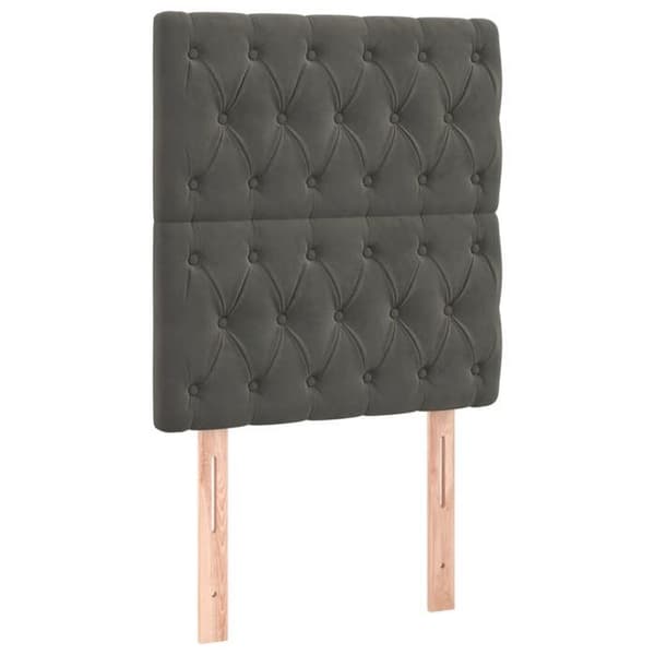 Maison Exclusive - LED-päätyharso Tummanharmaa 80x7x118/128 cm Sametti Mörkgrå